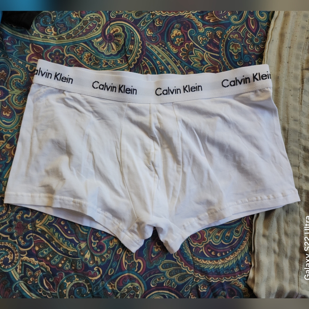 Calvin Klein White Logo Boxer Briefs
